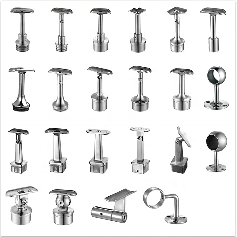 Stainless Steel Handrail Bracket for Balcony Stair and Frameless Glass Railing System