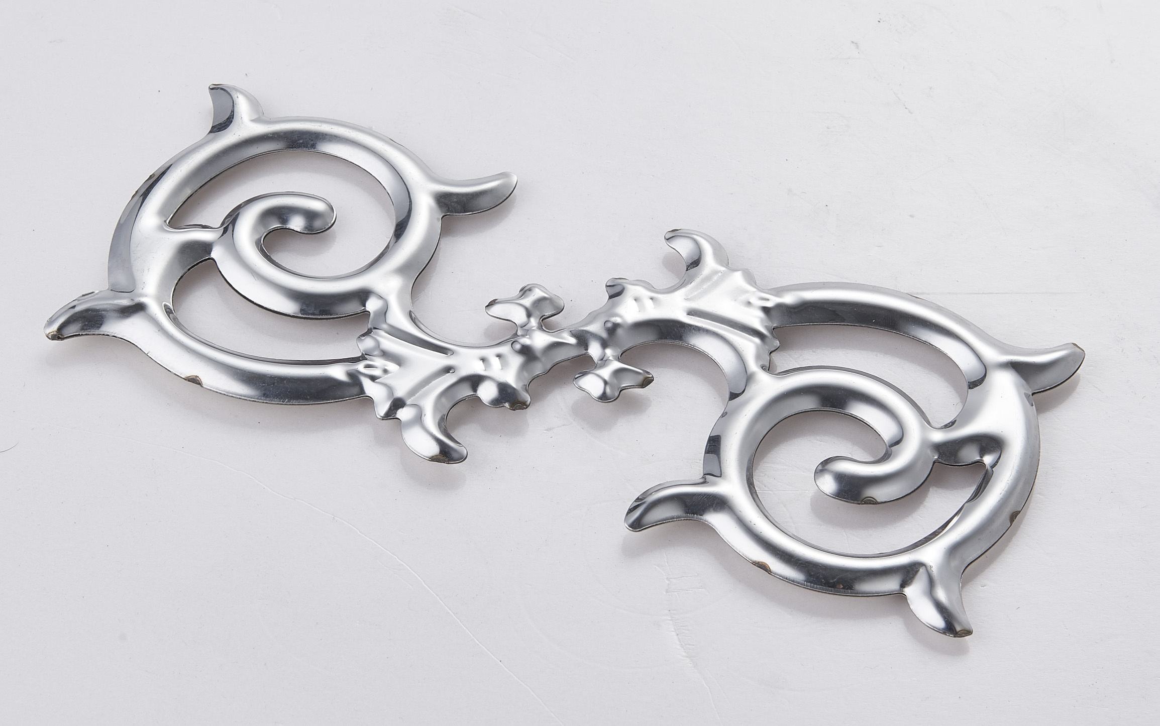 Modern Stainless Steel Decorative Fitting with Floral Design Satin Finish Door Accessories for Gate Window Metal Door Accents