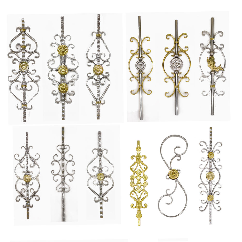 Custom Handrail Accessories Door Windows Staircase Balcony Grill Modern Design Stainless Steel Glass Decorative Flower Pattern