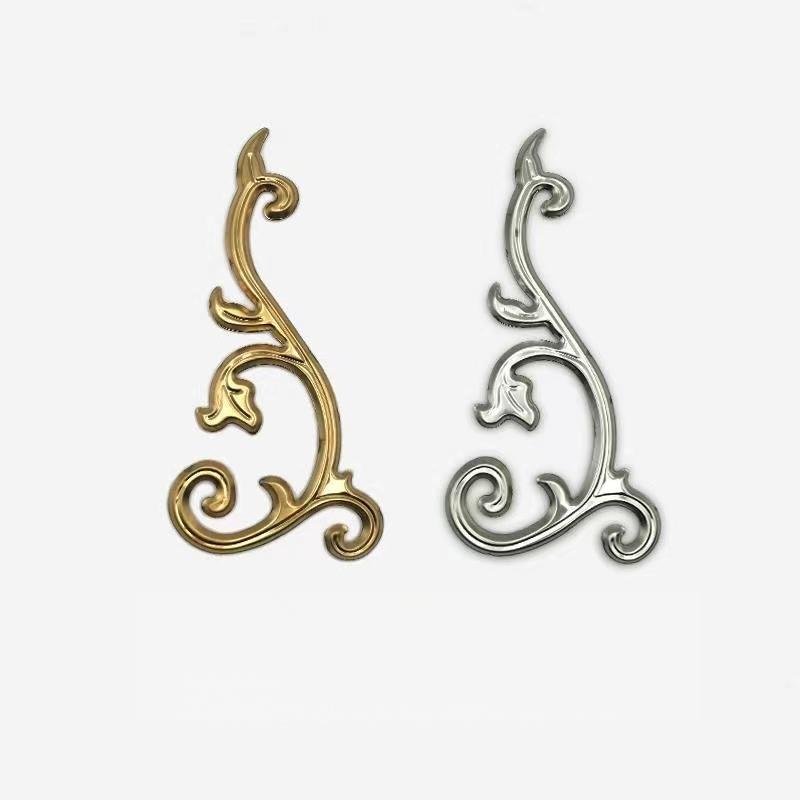 Modern Stainless Steel Decorative Fitting with Floral Design Satin Finish Door Accessories for Gate Window Metal Door Accents