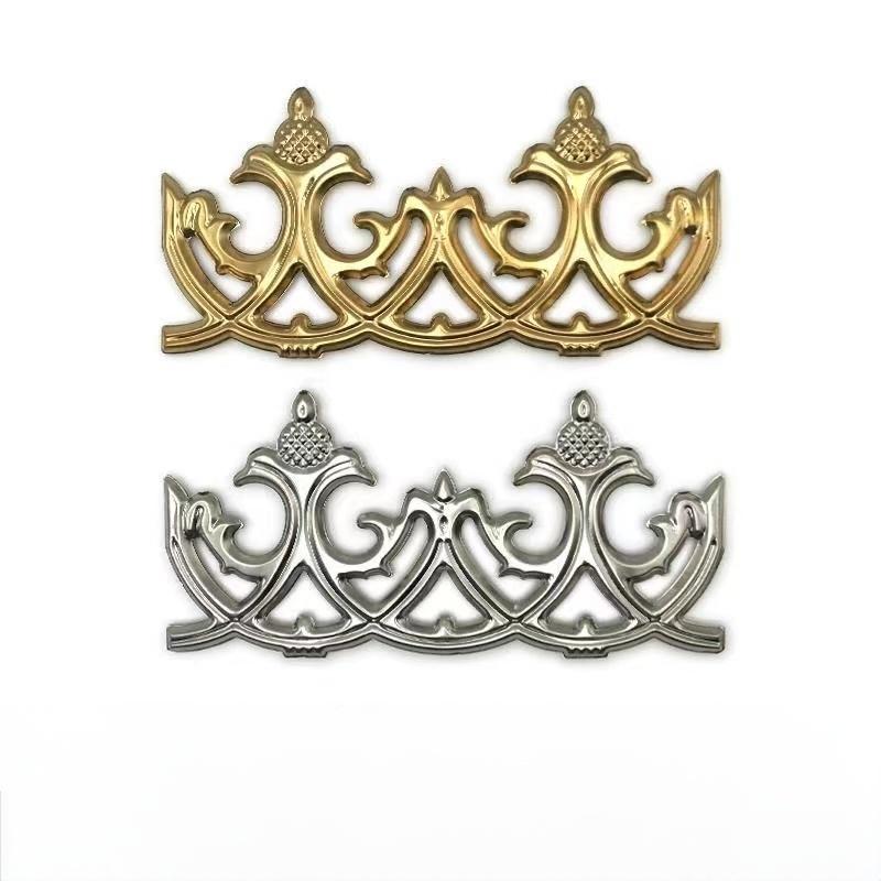 Modern Stainless Steel Decorative Fitting with Floral Design Satin Finish Door Accessories for Gate Window Metal Door Accents