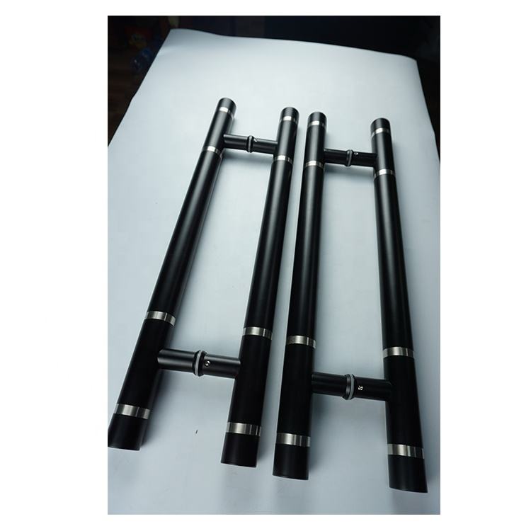 Antique Wood Pull Gold Matt Black Door Handle with Large Brushed Sliding Glass Front Modern Design for Hotels