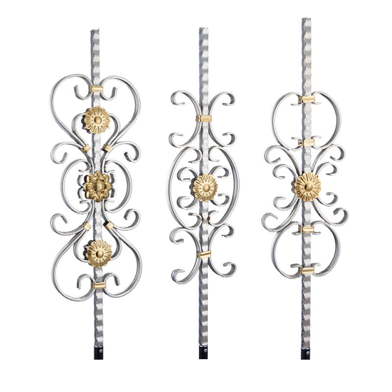 Custom Handrail Accessories Door Windows Staircase Balcony Grill Modern Design Stainless Steel Glass Decorative Flower Pattern