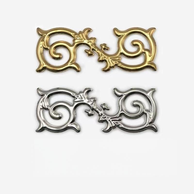 Modern Stainless Steel Decorative Fitting with Floral Design Satin Finish Door Accessories for Gate Window Metal Door Accents