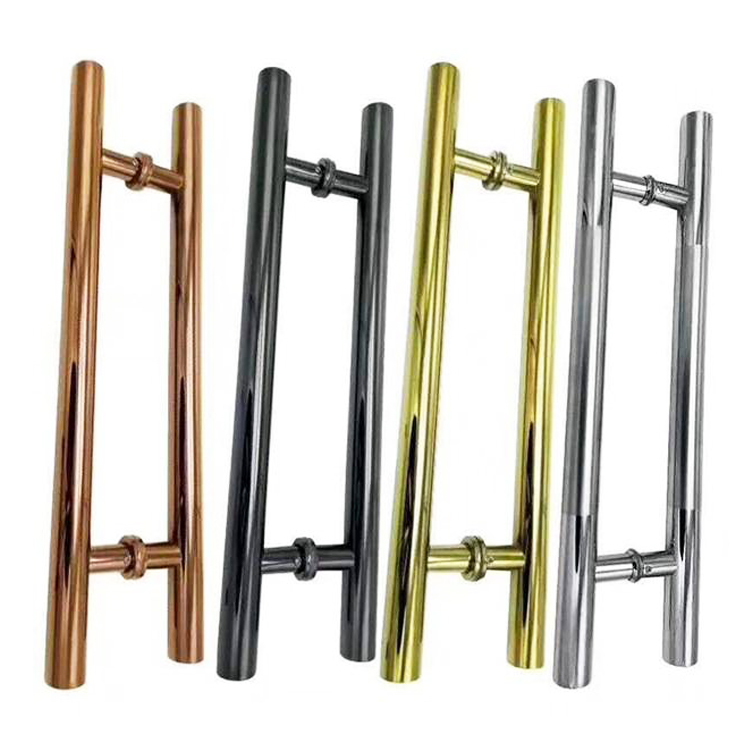 Modern Style Chinese-Style Stainless Steel and Wood Glass Door Handle Sliding Shop and Hotel Windows Pull Handle