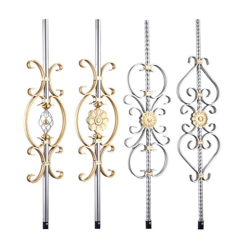 Custom Handrail Accessories Door Windows Staircase Balcony Grill Modern Design Stainless Steel Glass Decorative Flower Pattern