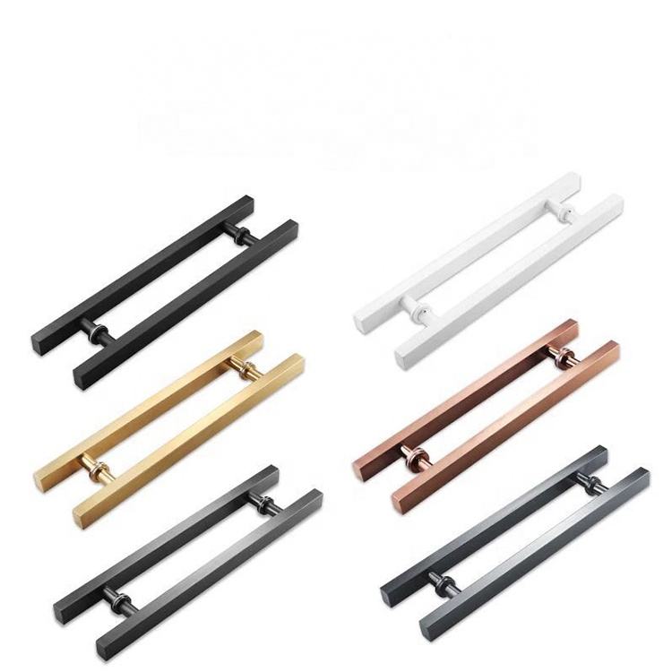 Antique Wood Pull Gold Matt Black Door Handle with Large Brushed Sliding Glass Front Modern Design for Hotels