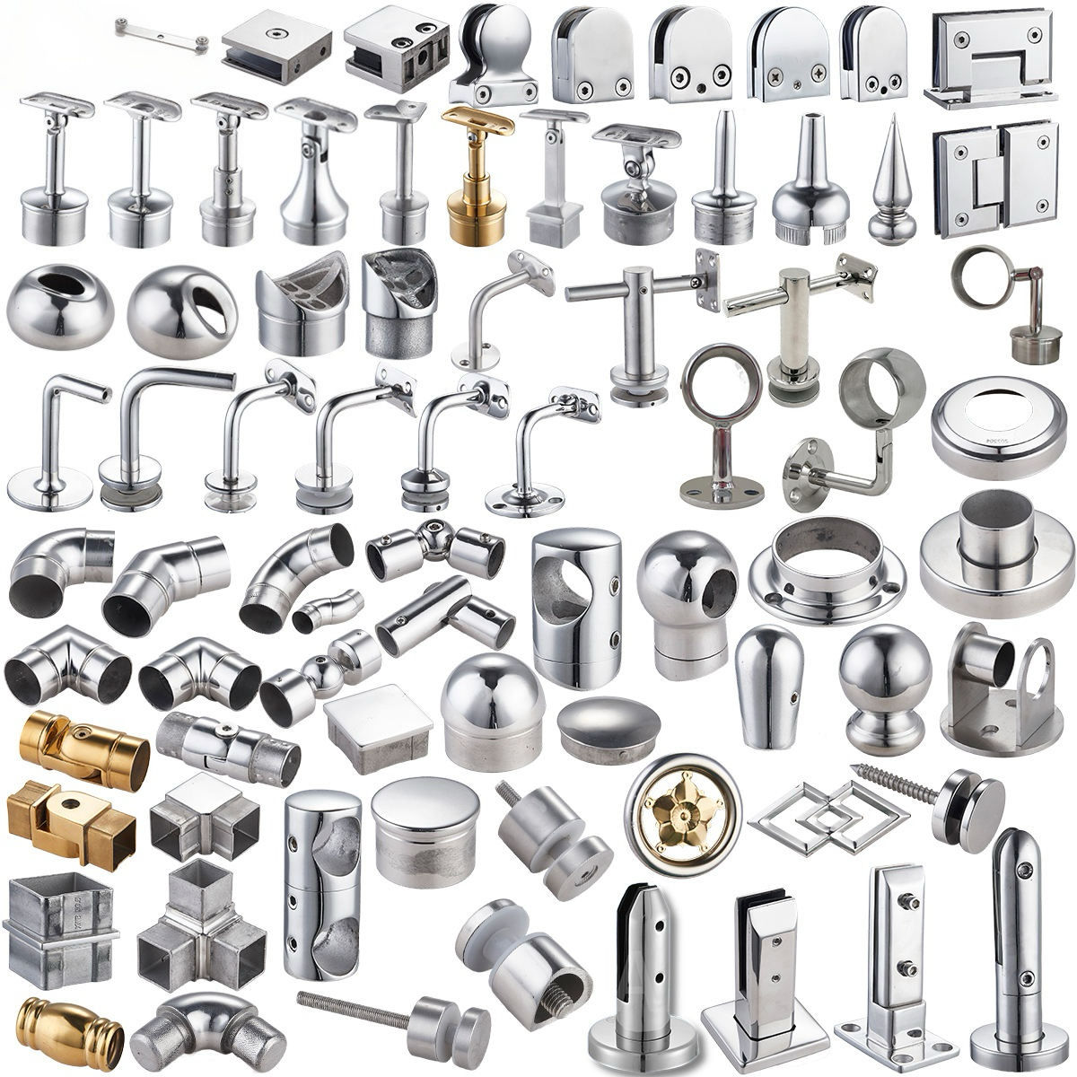 Stainless Steel Handrail Bracket for Balcony Stair and Frameless Glass Railing System