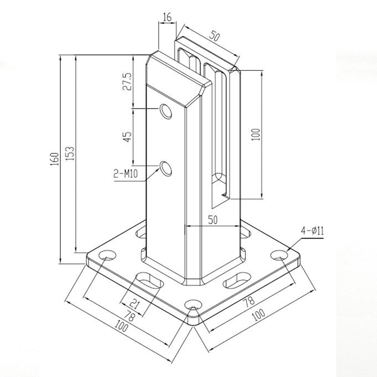 Floor Standing Stairs Balcony Pool Glass Spigots Per Glass Panel Post Balustrade Railing Clamp