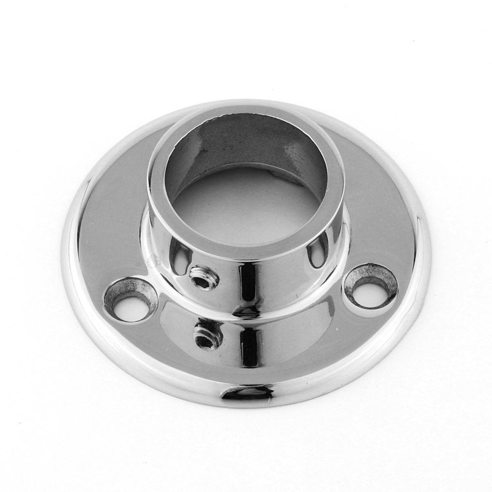 304 Stainless Steel Round Hardware Building Materials Railing Base Plate Tapped Flanges Easy Install for Modern Design Hotel Use