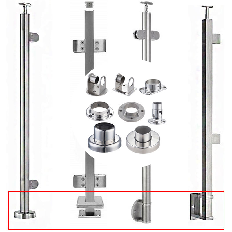 High Quality Modern Style Stainless Steel Handrail Railing Fittings Oblong Post Base Plate Tube for Fence Balustrades Decoration