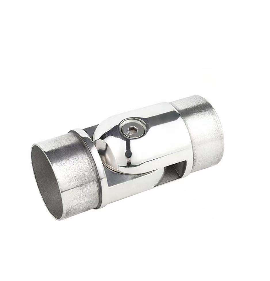 Adjustable Golden Stainless Steel 90/180 Degree Elbow Modern Flexible Tube Connector Joint for Staircase Balustrade Fittings