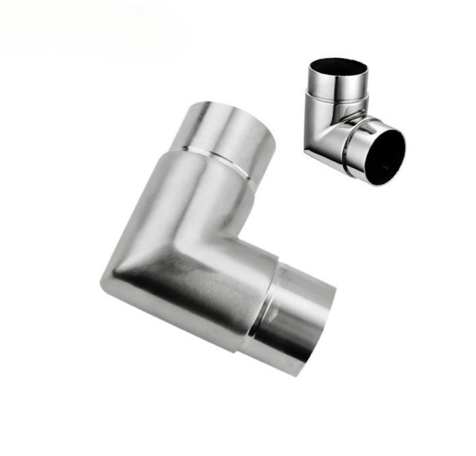 Stainless Steel Balcony Railing Square Tube Elbow Stair Handrail 90 Degree Connector