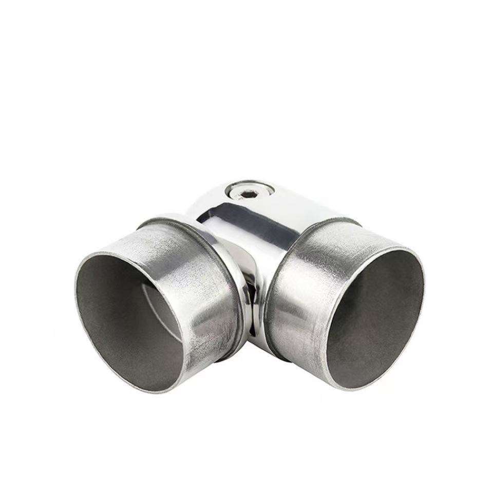 Adjustable Golden Stainless Steel 90/180 Degree Elbow Modern Flexible Tube Connector Joint for Staircase Balustrade Fittings