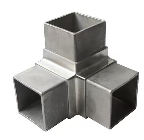 Stainless Steel Tee Square Tube Connector Stair Handrail Fittings