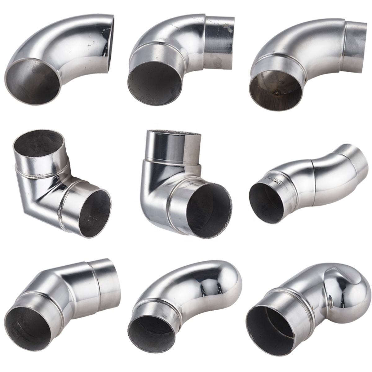 New Design Stainless Steel Cable Railing Satin Staircase Handrail Precision Casting Pipe Accessories Elbow Decorative End Caps