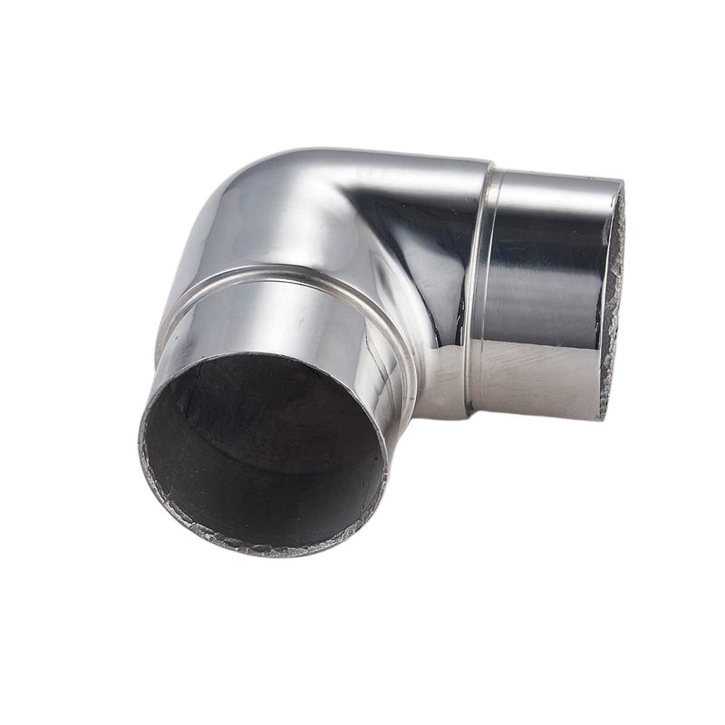 Modern Style Stainless Steel Staircase Elbow Handrail Precision Casting Rail Fittings 90 Degree Connector Tube Joint Balustrade