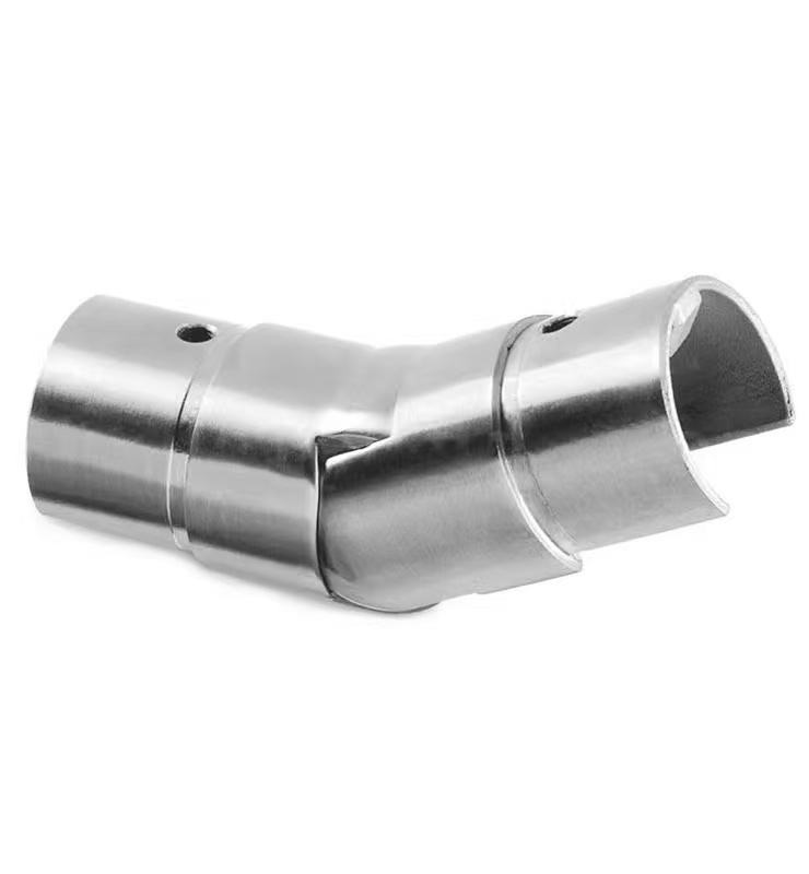 Stainless Steel Staircase Elbow Connectors for Round Slot Tubes