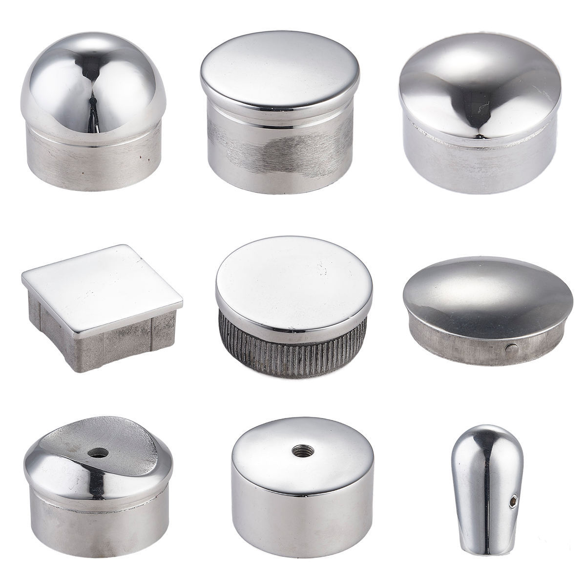 Modern Design Stainless Steel Stair Handrail Pipe End Cap Square 40*40/50/50 Railing End Cover Building Hardware