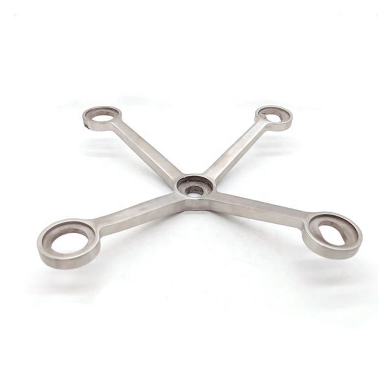 Office Building Glass Curtain Walls Spider System Stainless Steel 4 Arms With Mirror Finished