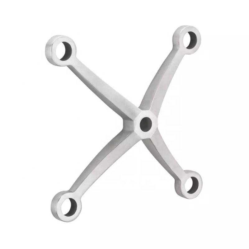 Office Building Glass Curtain Walls Spider System Stainless Steel 4 Arms With Mirror Finished
