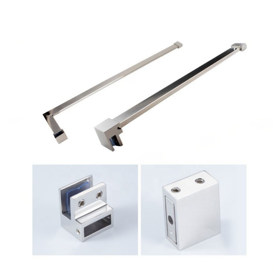 Modern Style Frameless Tempered Glass Door Accessories for Shower Sliding System Folding Glass Bathroom Door Window Accessories