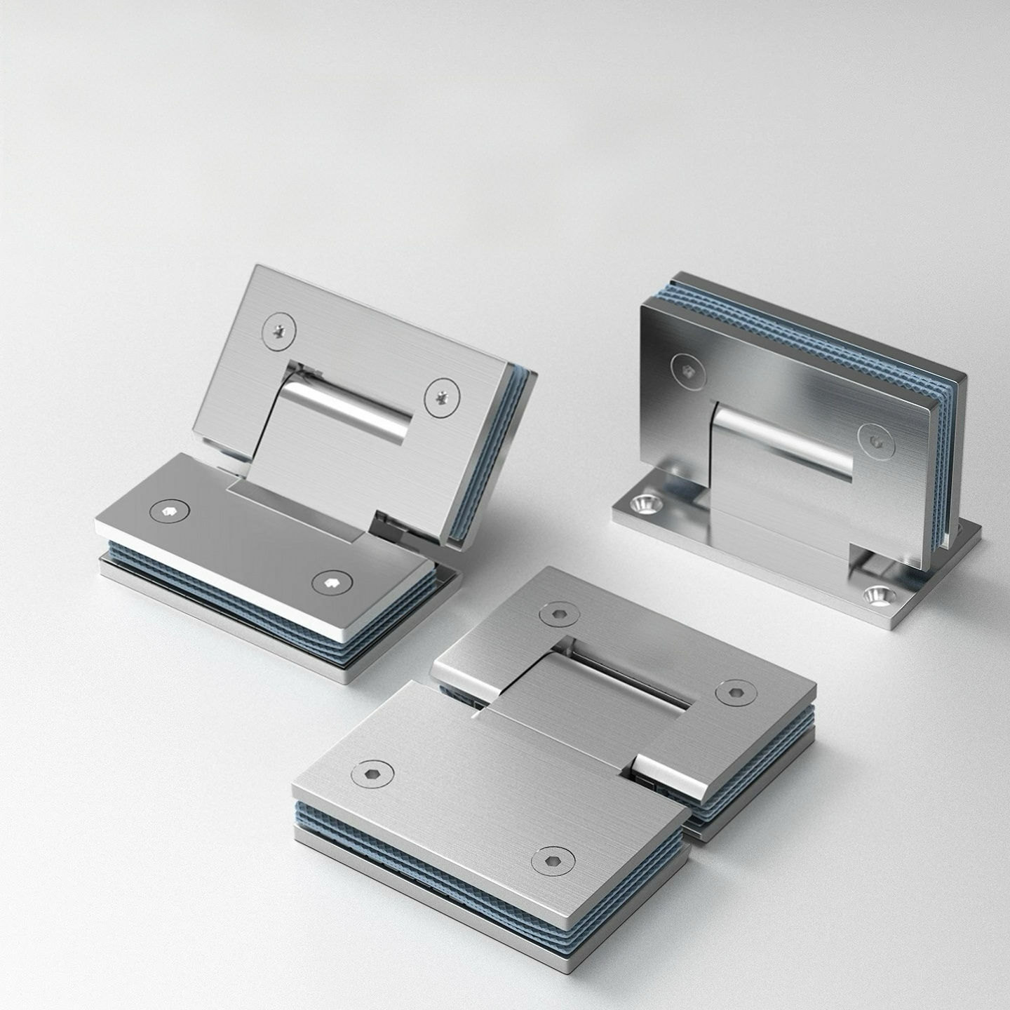 Hardware Glass Accessories Stainless Steel Swimming Pool Balcony Bathroom square Frameless Glass Hinge
