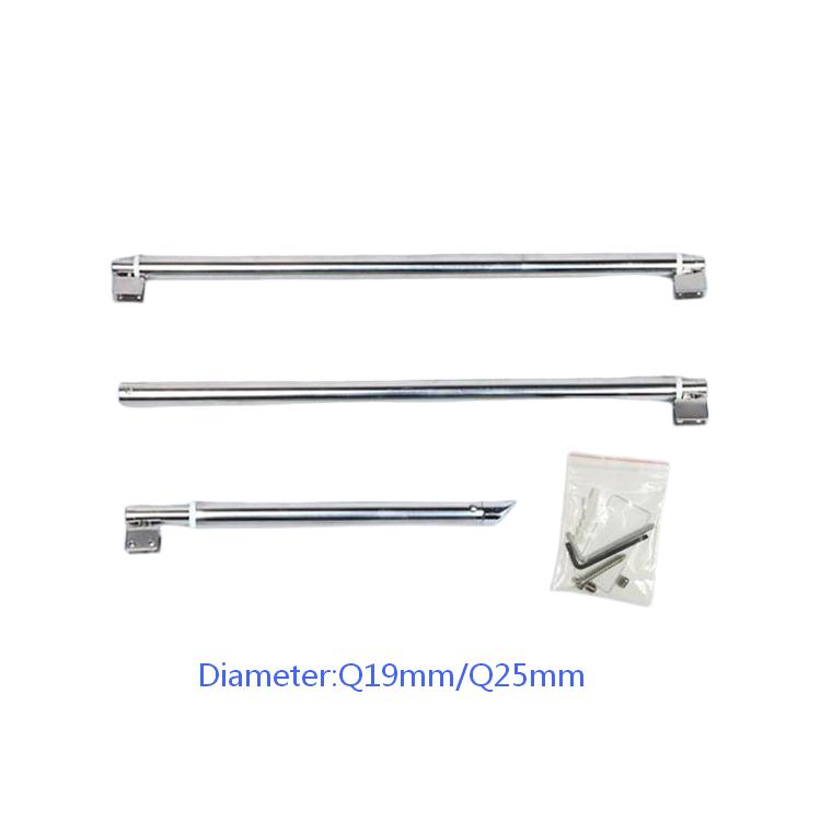 Modern 304 Stainless Steel Adjustable Durable Wall to Glass Bathroom Pull Rod with Screw Installation Shower Support Bar