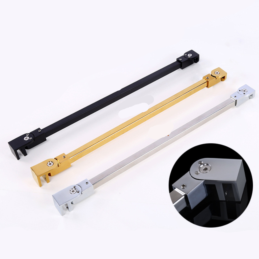 Modern Design Stainless Steel Shower Screen Support Brushed Nickel Black Vertical Glass Telescopic Bar Bathroom Grab Bar