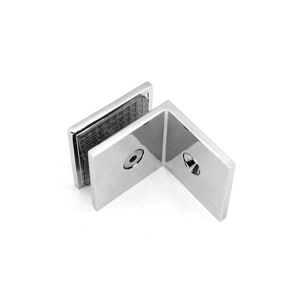 Good 90 Degree Stainless Steel Glass to Wall Glass Clip for Shower Enclosure Shower Doors Glass Fitting Bathroom
