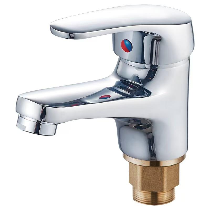 All-copper Single-hole Washbasin Faucet, Hot and Cold , Warm and Cool Countertop Basin, Bathroom Basin, Single-cold Faucet