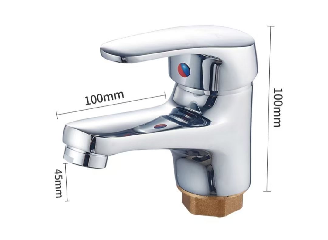 All-copper Single-hole Washbasin Faucet, Hot and Cold , Warm and Cool Countertop Basin, Bathroom Basin, Single-cold Faucet