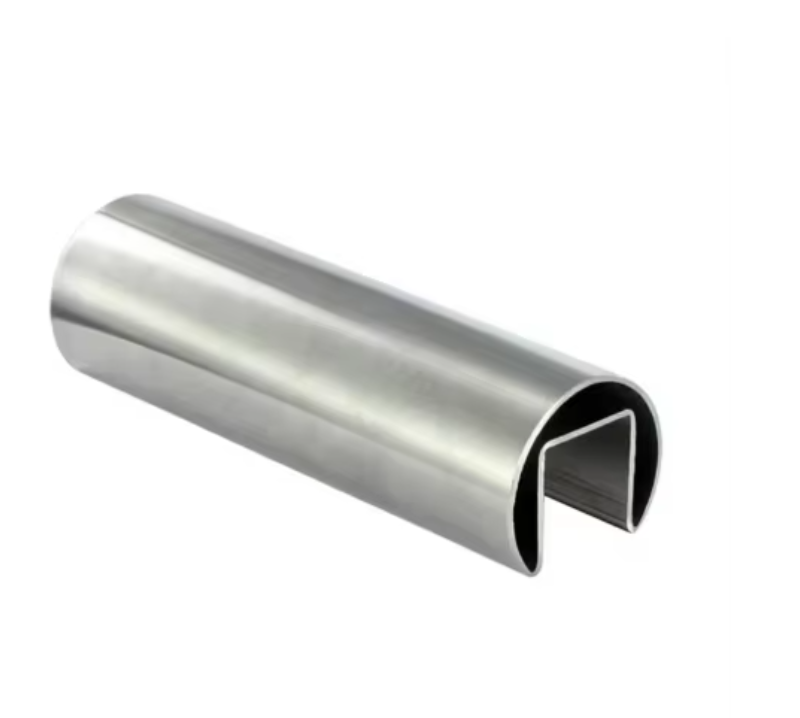 Glass Balconies 304 Stainless Steel Round Channel Pipe and Glass Railings Handrails